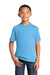 Port & Company PC54Y Youth Core Short Sleeve Crewneck T-Shirt Aquatic Blue Model Front