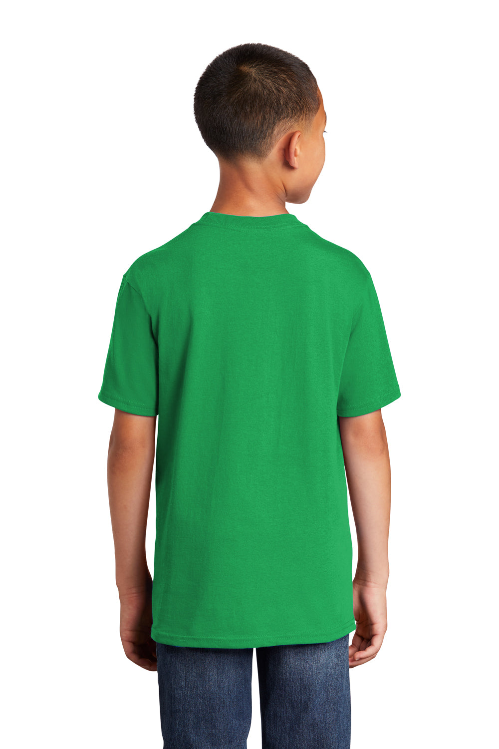 Port & Company PC54Y Youth Core Short Sleeve Crewneck T-Shirt Clover Green Model Back