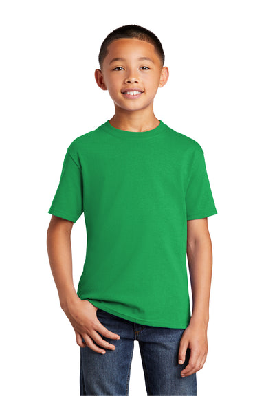 Port & Company PC54Y Youth Core Short Sleeve Crewneck T-Shirt Clover Green Model Front