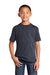 Port & Company PC54Y Youth Core Short Sleeve Crewneck T-Shirt Heather Navy Blue Model Front