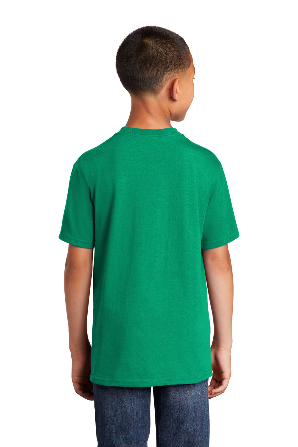 Port & Company PC54Y Youth Core Short Sleeve Crewneck T-Shirt Kelly Green Model Back