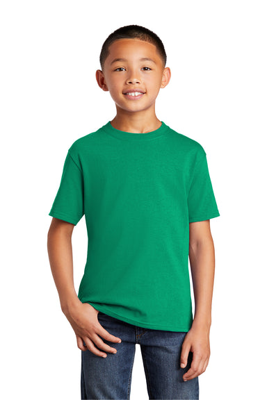 Port & Company PC54Y Youth Core Short Sleeve Crewneck T-Shirt Kelly Green Model Front