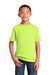 Port & Company PC54Y Youth Core Short Sleeve Crewneck T-Shirt Neon Yellow Model Front