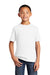 Port & Company PC54Y Youth Core Short Sleeve Crewneck T-Shirt White Model Front