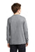 Port & Company PC54YLS Youth Core Long Sleeve Crewneck T-Shirt Heather Grey Model Back