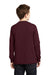 Port & Company PC54YLS Youth Core Long Sleeve Crewneck T-Shirt Athletic Maroon Model Back