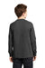 Port & Company PC54YLS Youth Core Long Sleeve Crewneck T-Shirt Heather Dark Grey Model Back