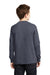 Port & Company PC54YLS Youth Core Long Sleeve Crewneck T-Shirt Heather Navy Blue Model Back