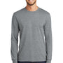 Port & Company Mens Core Long Sleeve Crewneck T-Shirt - Heather Grey