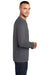 Port & Company PC55LS/PC55LST Mens Core Long Sleeve Crewneck T-Shirt Charcoal Grey Model Side