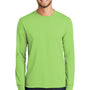 Port & Company Mens Core Long Sleeve Crewneck T-Shirt - Lime Green