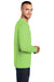 Port & Company PC55LS/PC55LST Mens Core Long Sleeve Crewneck T-Shirt Lime Green Model Side