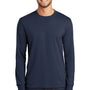 Port & Company Mens Core Long Sleeve Crewneck T-Shirt - Navy Blue