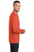 Port & Company PC55LS/PC55LST Mens Core Long Sleeve Crewneck T-Shirt Orange Model Side