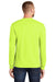 Port & Company PC55LS/PC55LST Mens Core Long Sleeve Crewneck T-Shirt Safety Green Model Back