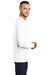 Port & Company PC55LS/PC55LST Mens Core Long Sleeve Crewneck T-Shirt White Model Side