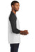 Port & Company PC55RS Mens Core Moisture Wicking 3/4 Sleeve Crewneck T-Shirt White/Jet Black Model Side