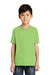 Port & Company PC55Y Youth Core Short Sleeve Crewneck T-Shirt Lime Green Model Front