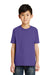 Port & Company PC55Y Youth Core Short Sleeve Crewneck T-Shirt Purple Model Front