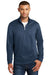 Port & Company PC590Q Mens Dry Zone Performance Moisture Wicking Fleece 1/4 Zip Sweatshirt Deep Navy Blue Model Front