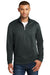 Port & Company PC590Q Mens Dry Zone Performance Moisture Wicking Fleece 1/4 Zip Sweatshirt Jet Black Model Front