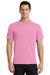 Port & Company PC61/PC61T Mens Essential Short Sleeve Crewneck T-Shirt Candy Pink Model Front