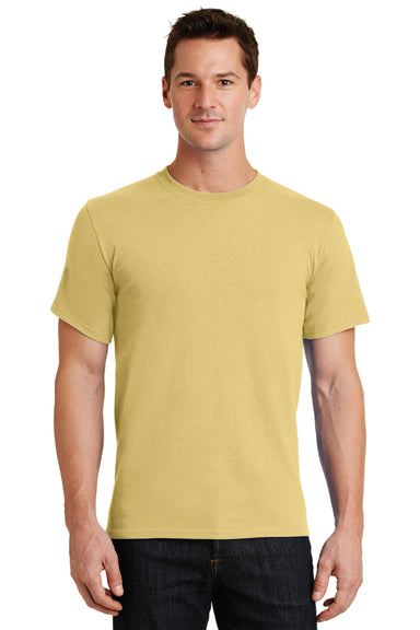 Port & Company PC61/PC61T Mens Essential Short Sleeve Crewneck T-Shirt Daffodil Yellow Model Front