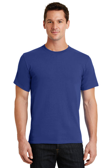 Port & Company PC61/PC61T Mens Essential Short Sleeve Crewneck T-Shirt Deep Marine Blue Model Front