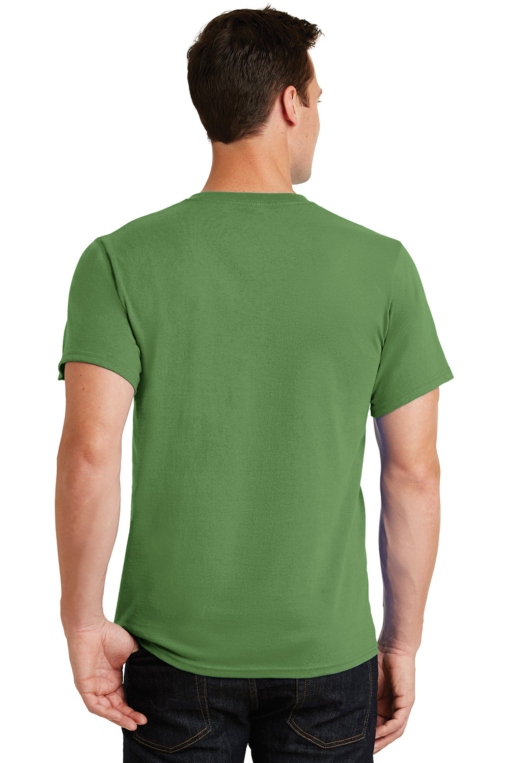 Port & Company PC61/PC61T Mens Essential Short Sleeve Crewneck T-Shirt Dill Green Model Back