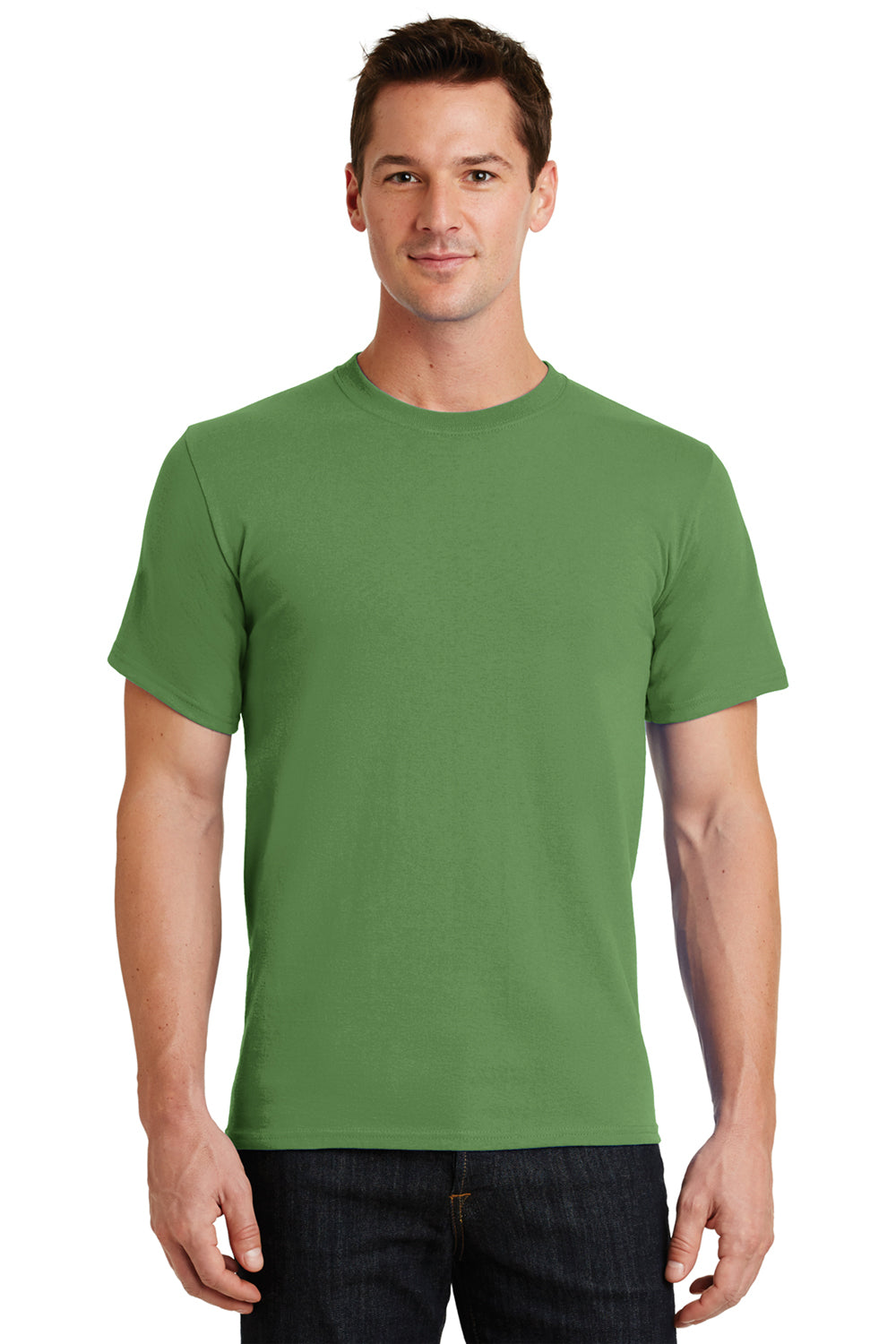 Port & Company PC61/PC61T Mens Essential Short Sleeve Crewneck T-Shirt Dill Green Model Front