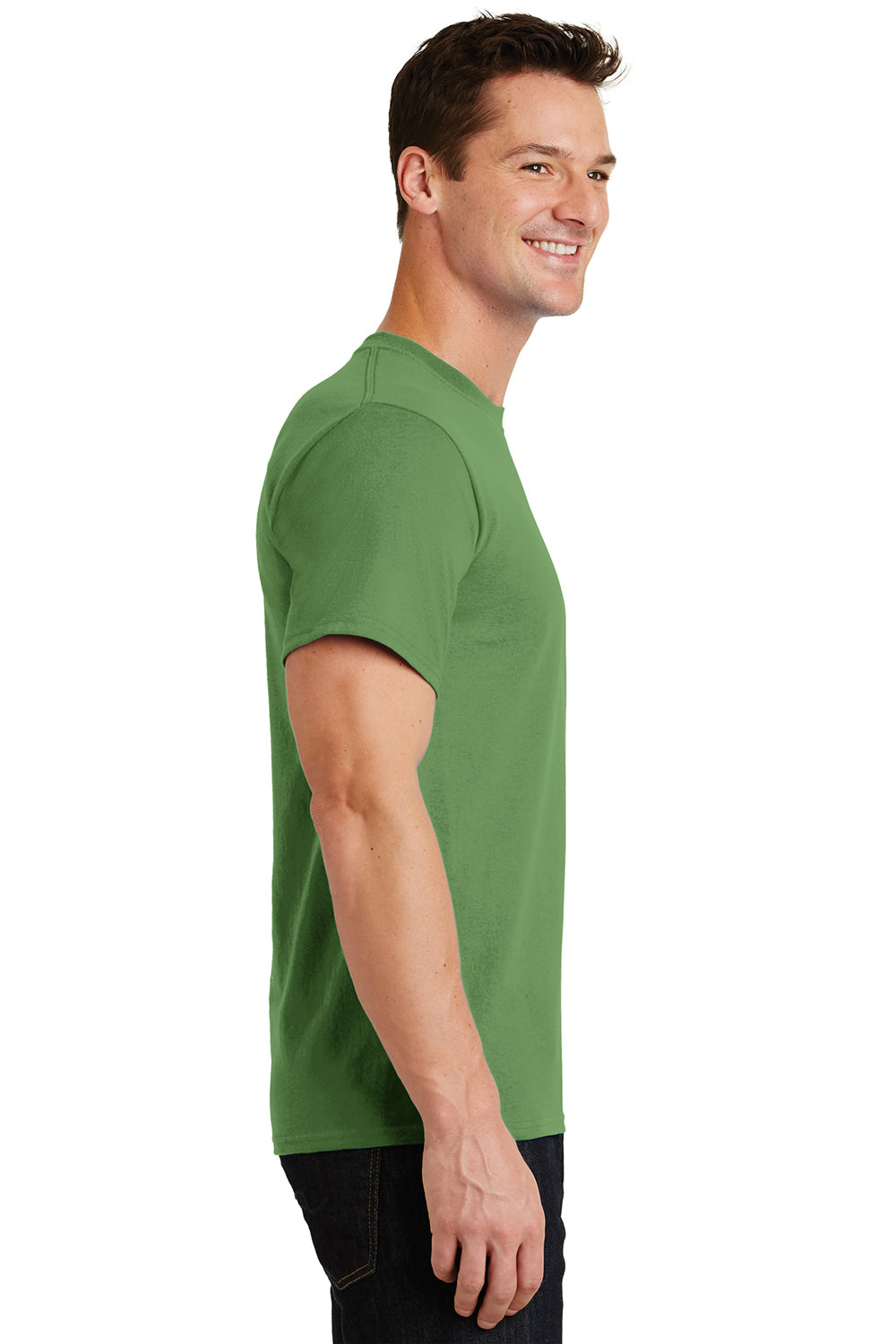 Port & Company PC61/PC61T Mens Essential Short Sleeve Crewneck T-Shirt Dill Green Model Side