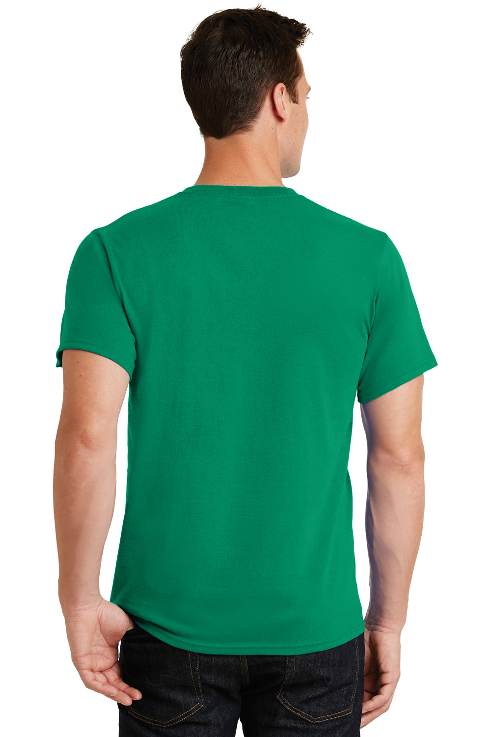 Port & Company PC61/PC61T Mens Essential Short Sleeve Crewneck T-Shirt Kelly Green Model Back