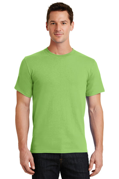 Port & Company PC61/PC61T Mens Essential Short Sleeve Crewneck T-Shirt Lime Green Model Front