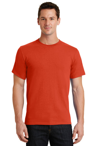 Port & Company PC61/PC61T Mens Essential Short Sleeve Crewneck T-Shirt Orange Model Front