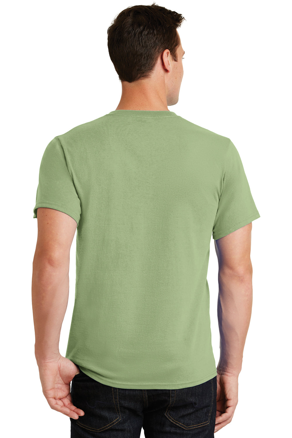 Port & Company PC61/PC61T Mens Essential Short Sleeve Crewneck T-Shirt Pistachio Green Model Back