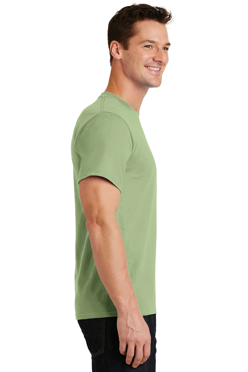 Port & Company PC61/PC61T Mens Essential Short Sleeve Crewneck T-Shirt Pistachio Green Model Side