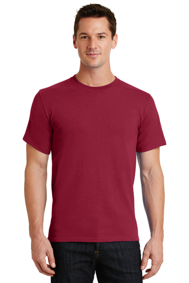 Port & Company PC61/PC61T Mens Essential Short Sleeve Crewneck T-Shirt Rich Red Model Front