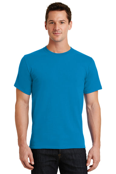 Port & Company PC61/PC61T Mens Essential Short Sleeve Crewneck T-Shirt Sapphire Blue Model Front