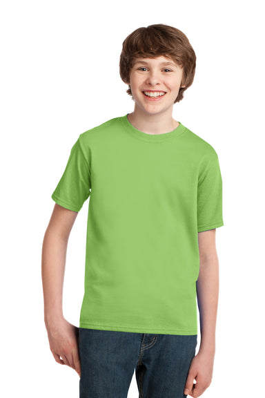 Port & Company PC61Y Youth Essential Short Sleeve Crewneck T-Shirt Lime Green Model Front