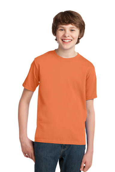 Port & Company PC61Y Youth Essential Short Sleeve Crewneck T-Shirt Orange Sherbet Model Front