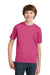 Port & Company PC61Y Youth Essential Short Sleeve Crewneck T-Shirt Sangria Pink Model Front