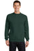 Port & Company PC78 Mens Core Pill Resistant Fleece Crewneck Sweatshirt Dark Green Model Front