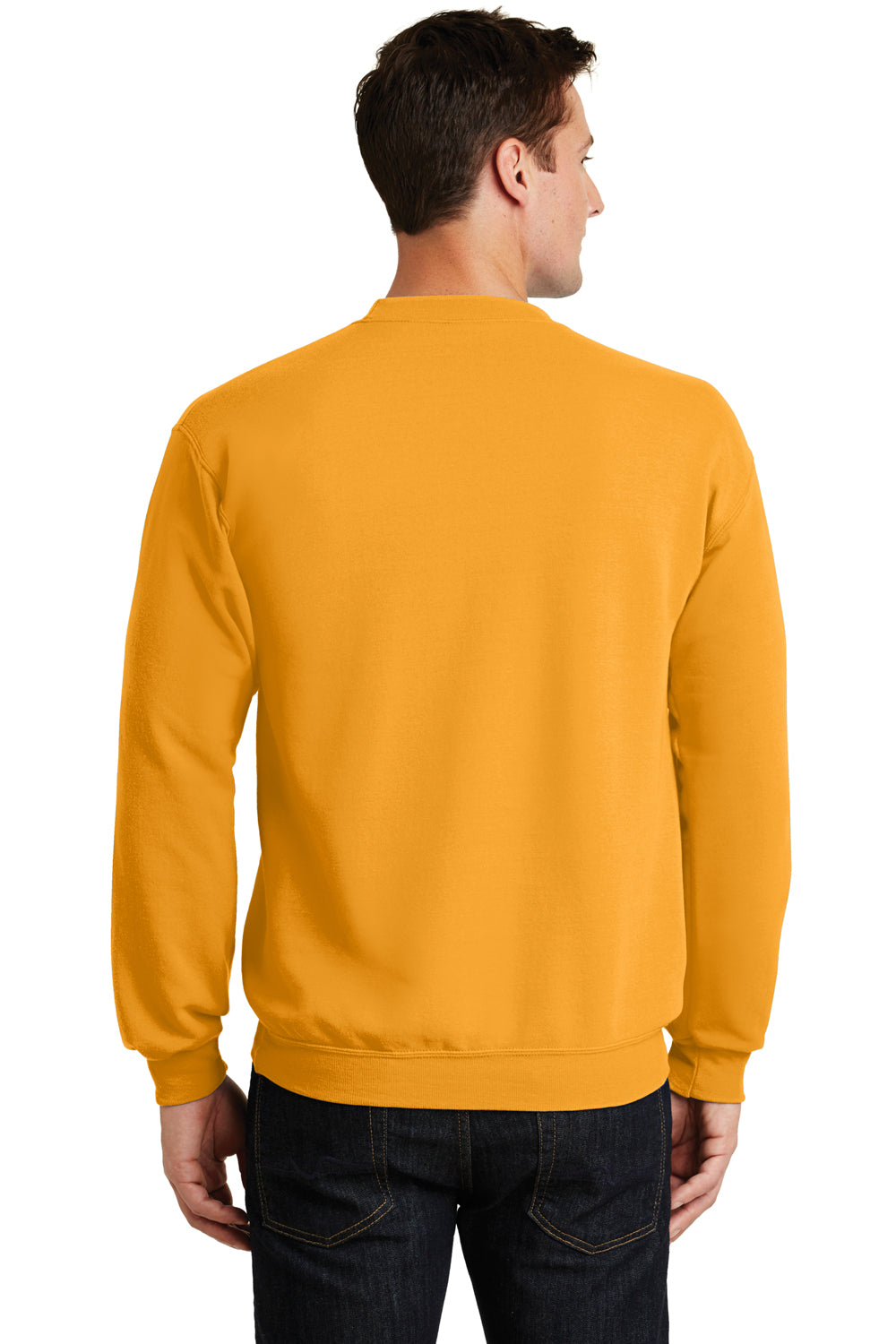 Port & Company PC78 Mens Core Pill Resistant Fleece Crewneck Sweatshirt Gold Model Back