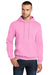 Port & Company PC78H/PC78HT Mens Core Pill Resistant Fleece Hooded Sweatshirt Hoodie Candy Pink Model Front