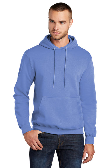 Port & Company PC78H/PC78HT Mens Core Pill Resistant Fleece Hooded Sweatshirt Hoodie Carolina Blue Model Front