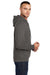 Port & Company PC78H/PC78HT Mens Core Pill Resistant Fleece Hooded Sweatshirt Hoodie Charcoal Grey Model Side