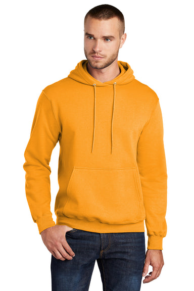 Port & Company PC78H/PC78HT Mens Core Pill Resistant Fleece Hooded Sweatshirt Hoodie Gold Model Front