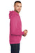 Port & Company PC78H/PC78HT Mens Core Pill Resistant Fleece Hooded Sweatshirt Hoodie Heather Sangria Pink Model Side