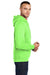 Port & Company PC78H/PC78HT Mens Core Pill Resistant Fleece Hooded Sweatshirt Hoodie Neon Green Model Side