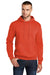 Port & Company PC78H/PC78HT Mens Core Pill Resistant Fleece Hooded Sweatshirt Hoodie Orange Model Front